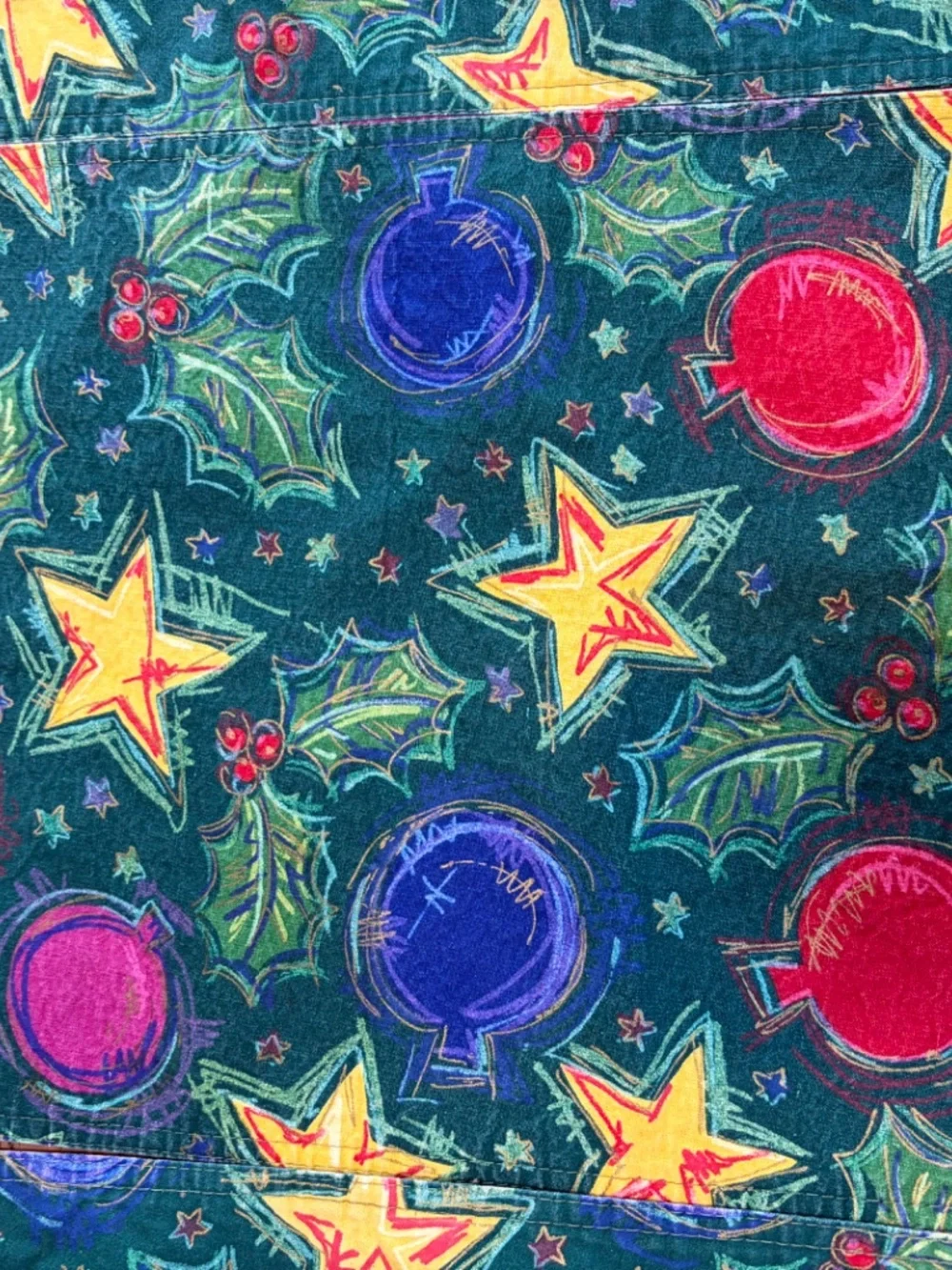 ✨ Vintage Christmas Placemats Set of 4 | Colorful Ornaments & Stars ✨ 🎄